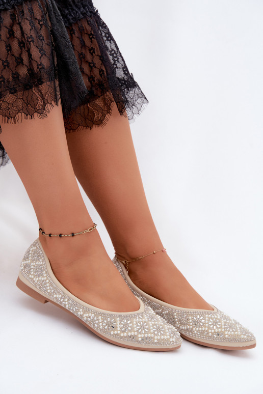 Ballerine da donna con decorazione color sabbia Lemonia