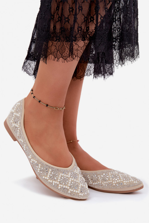 Ballerine da donna con decorazione color sabbia Lemonia