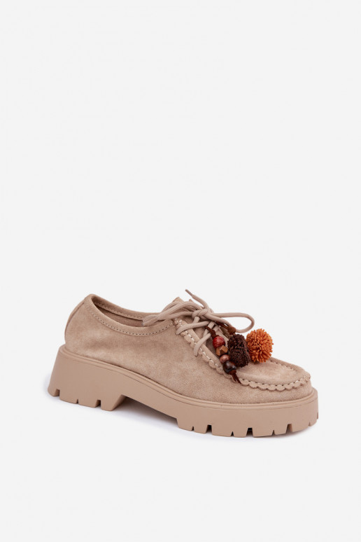 Scarpe con bei dettagli in suede artificiale sabbia Melonia