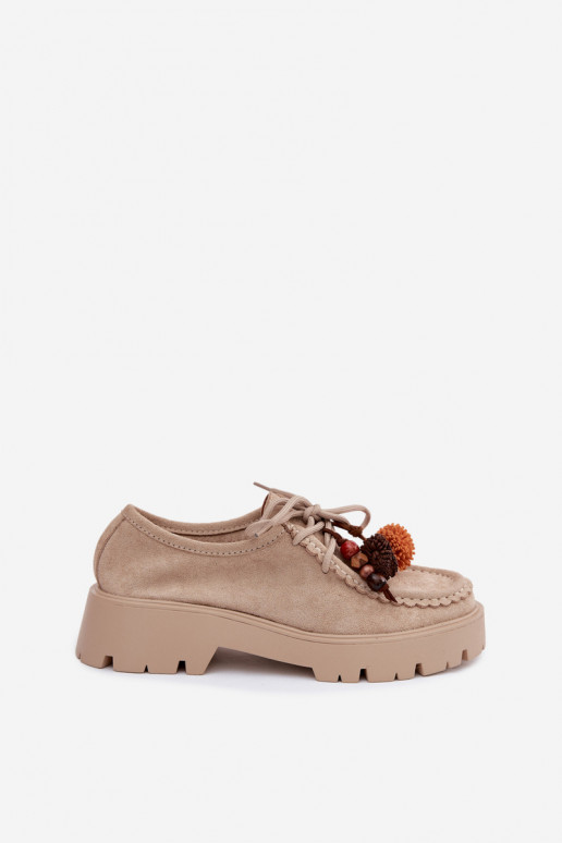 Scarpe con bei dettagli in suede artificiale sabbia Melonia