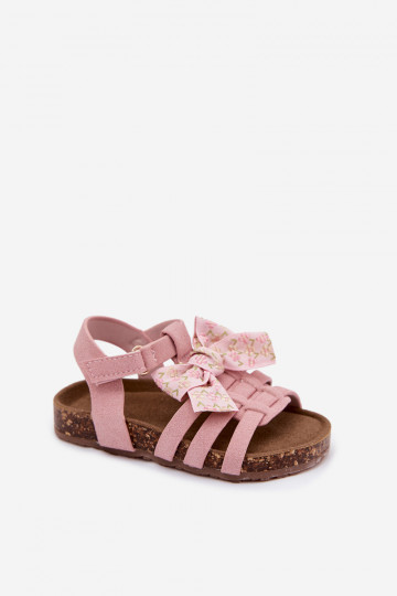 Sandali per bambini con fiocchi in rosa Bessa