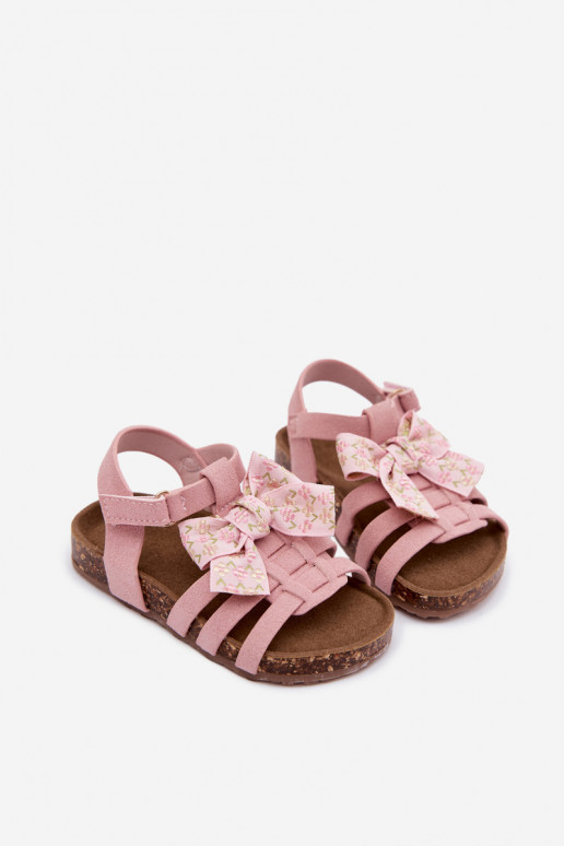 Sandali per bambini con fiocchi in rosa Bessa