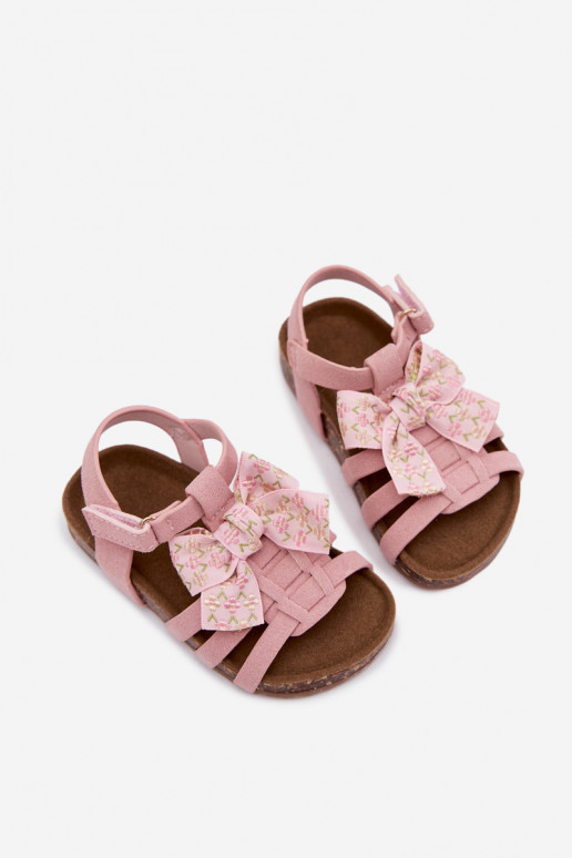 Sandali per bambini con fiocchi in rosa Bessa