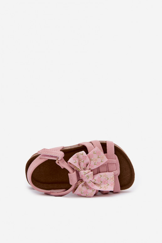 Sandali per bambini con fiocchi in rosa Bessa