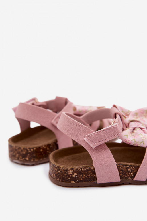 Sandali per bambini con fiocchi in rosa Bessa