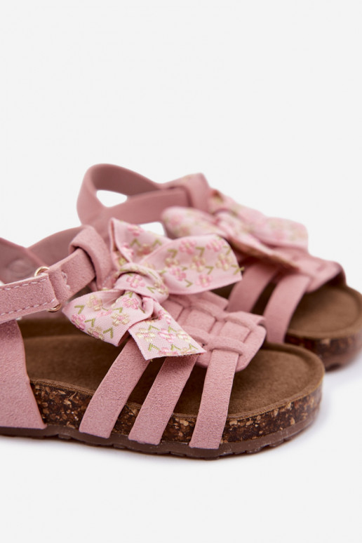 Sandali per bambini con fiocchi in rosa Bessa