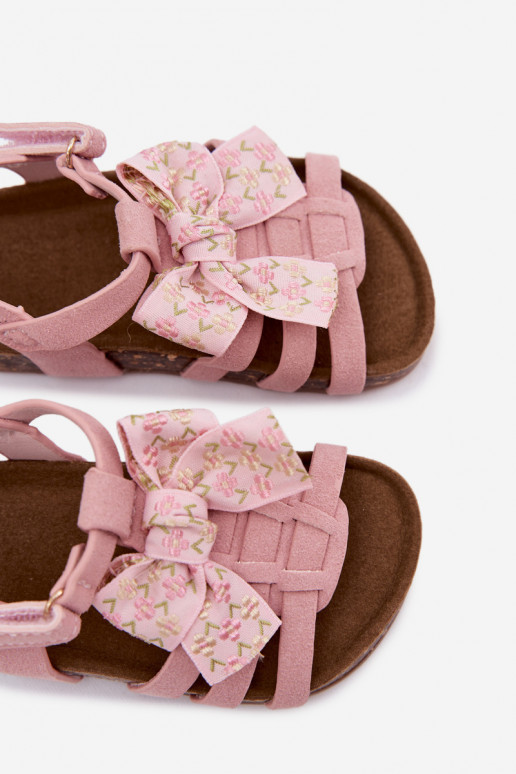 Sandali per bambini con fiocchi in rosa Bessa