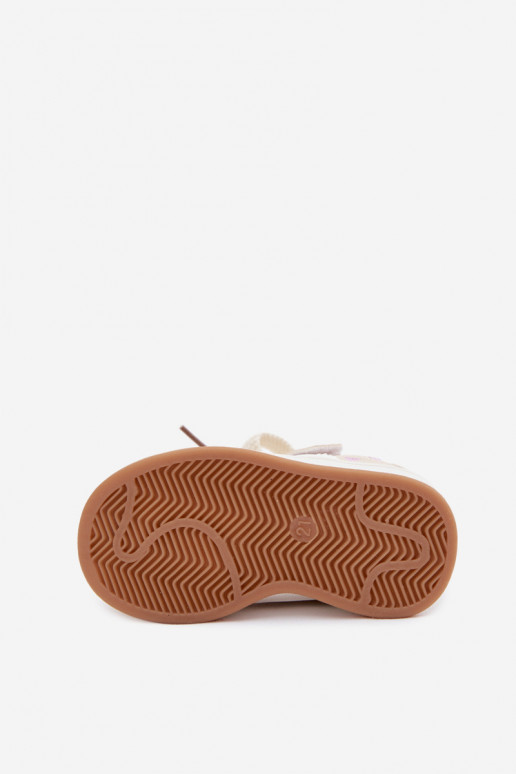 Sneakers per bambini con cuori color sabbia Embla