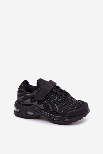 Scarpe sportive per bambini con velcro nere Rider
