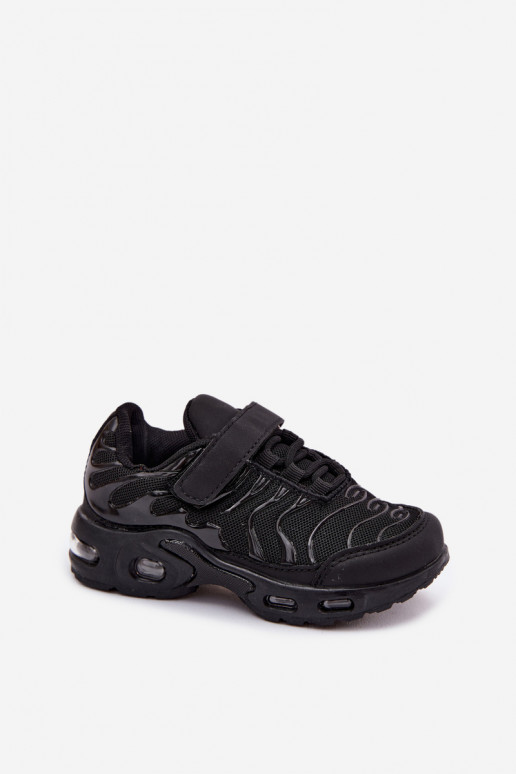 Scarpe sportive per bambini con velcro nere Rider