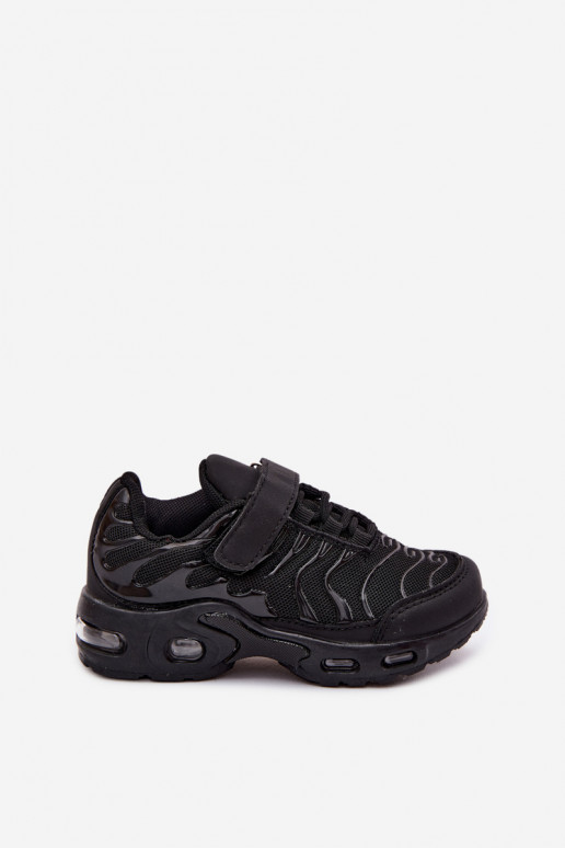 Scarpe sportive per bambini con velcro nere Rider