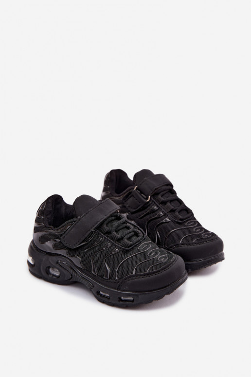 Scarpe sportive per bambini con velcro nere Rider