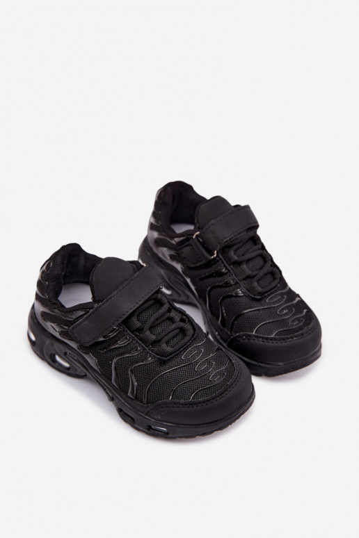 Scarpe sportive per bambini con velcro nere Rider