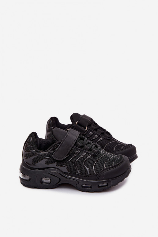 Scarpe sportive per bambini con velcro nere Rider