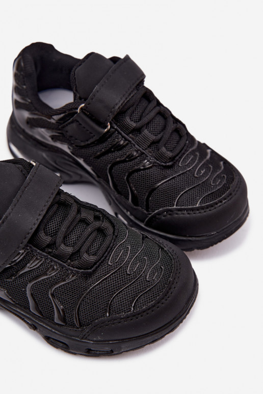 Scarpe sportive per bambini con velcro nere Rider