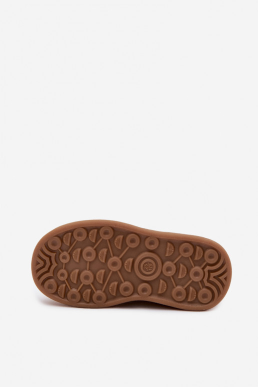 Scarpe sportive per bambini con stampa leopardata e velcro color sabbia Satinia