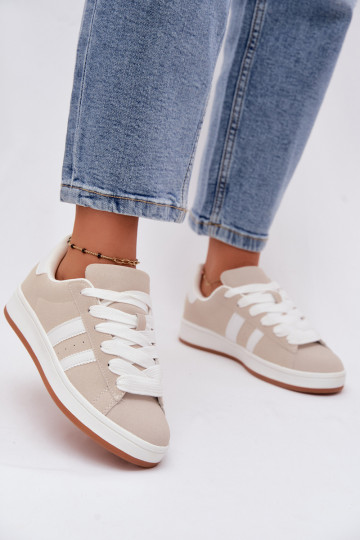 Sneakers da donna con strisce color sabbia Cascade