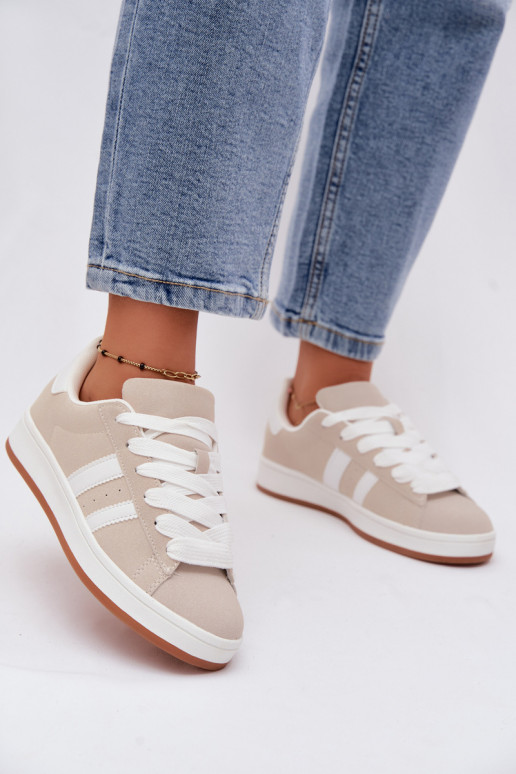 Sneakers da donna con strisce color sabbia Cascade