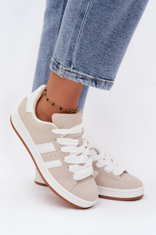 Sneakers da donna con strisce color sabbia Cascade