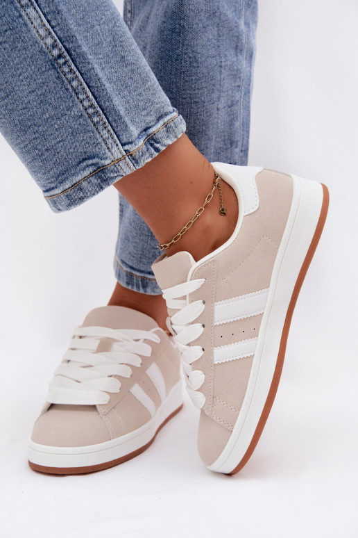 Sneakers da donna con strisce color sabbia Cascade