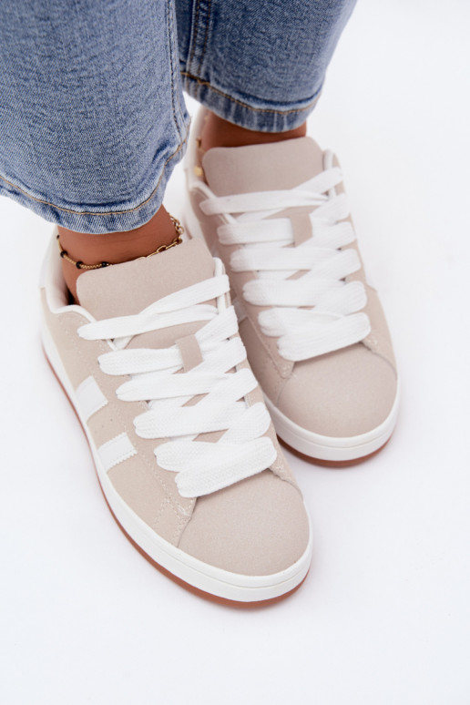Sneakers da donna con strisce color sabbia Cascade