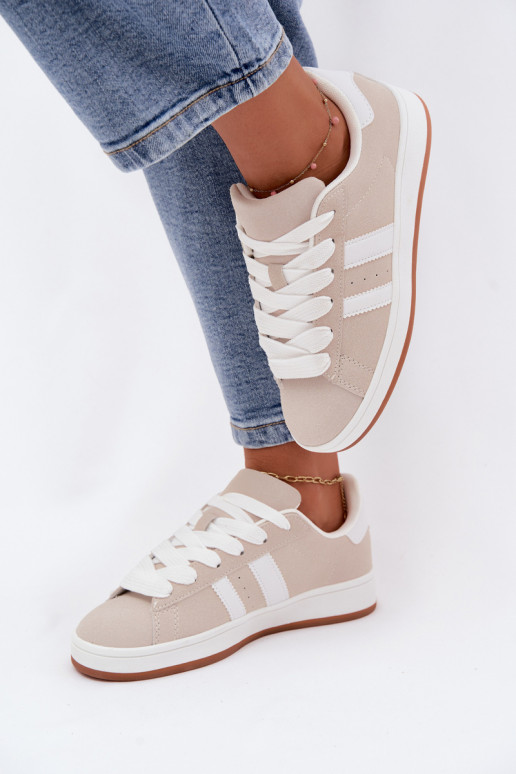 Sneakers da donna con strisce color sabbia Cascade
