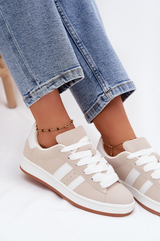 Sneakers da donna con strisce color sabbia Cascade