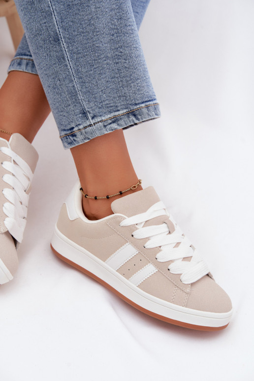 Sneakers da donna con strisce color sabbia Cascade