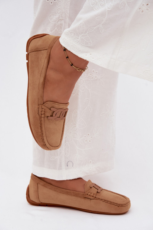 Mocassini ricchi in suede da donna color marrone Rabell