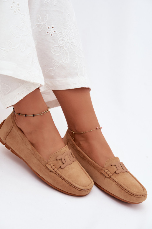 Mocassini ricchi in suede da donna color marrone Rabell