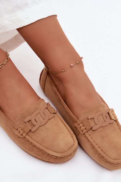 Mocassini ricchi in suede da donna color marrone Rabell