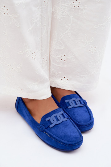 Mocassini ricchi in suede da donna color blu Rabell