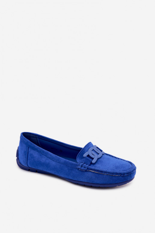 Mocassini ricchi in suede da donna color blu Rabell