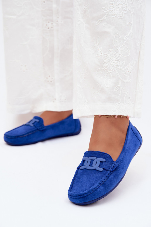 Mocassini ricchi in suede da donna color blu Rabell
