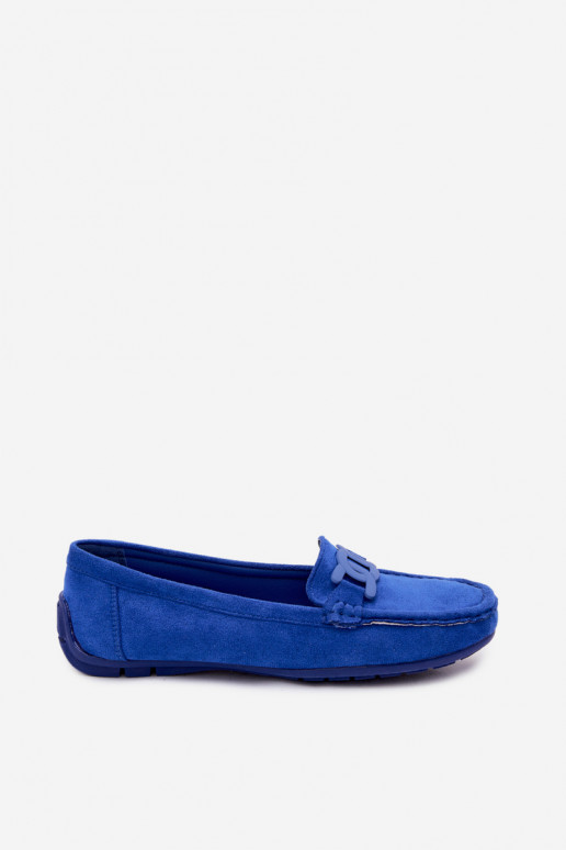 Mocassini ricchi in suede da donna color blu Rabell