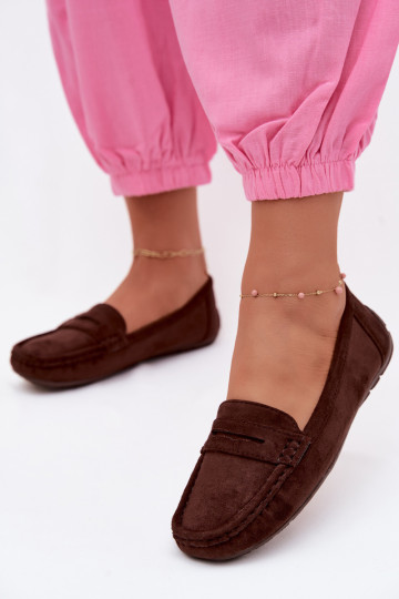 Mocassini eleganti in suede color cioccolato Lenvie 2