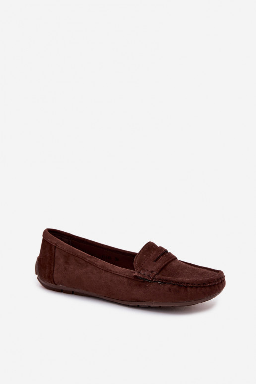 Mocassini eleganti in suede color cioccolato Lenvie