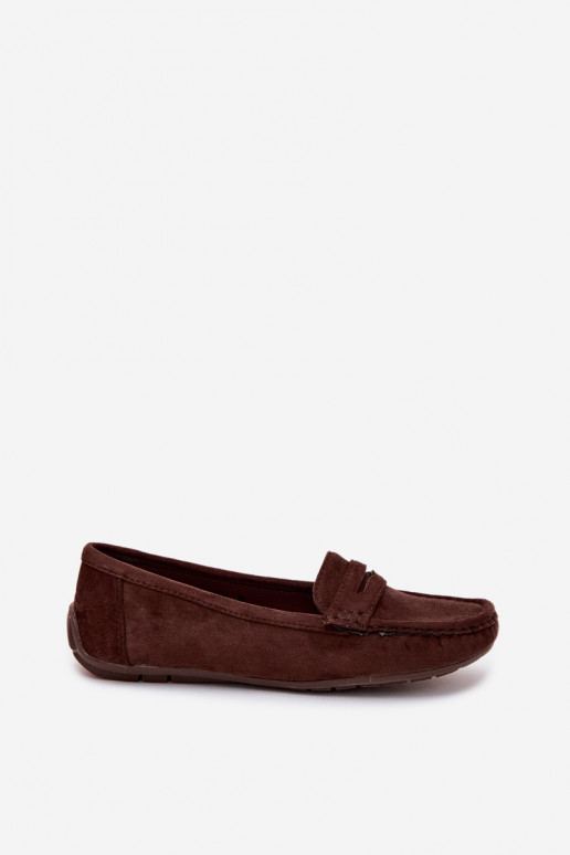 Mocassini eleganti in suede color cioccolato Lenvie