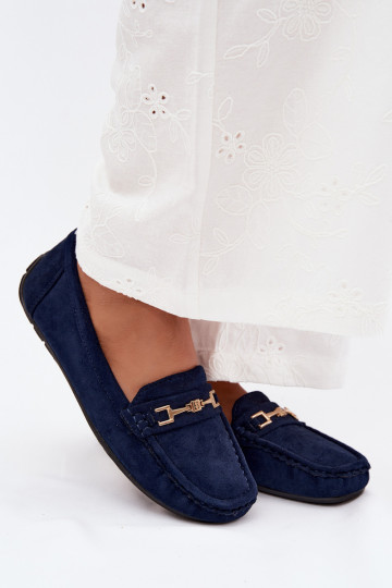 Mocassini classici in suede color blu scuro Corinell