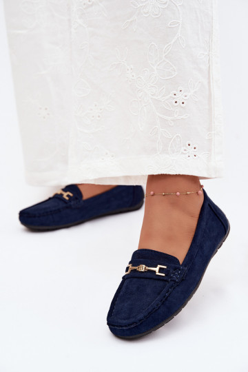 Mocassini classici in suede color blu scuro Corinell 2