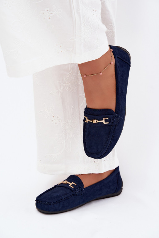 Mocassini classici in suede color blu scuro Corinell