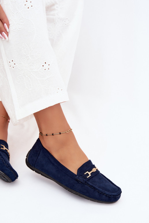 Mocassini classici in suede color blu scuro Corinell
