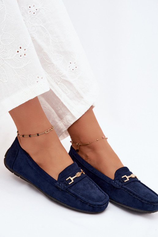 Mocassini classici in suede color blu scuro Corinell