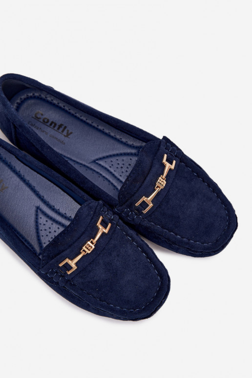 Mocassini classici in suede color blu scuro Corinell