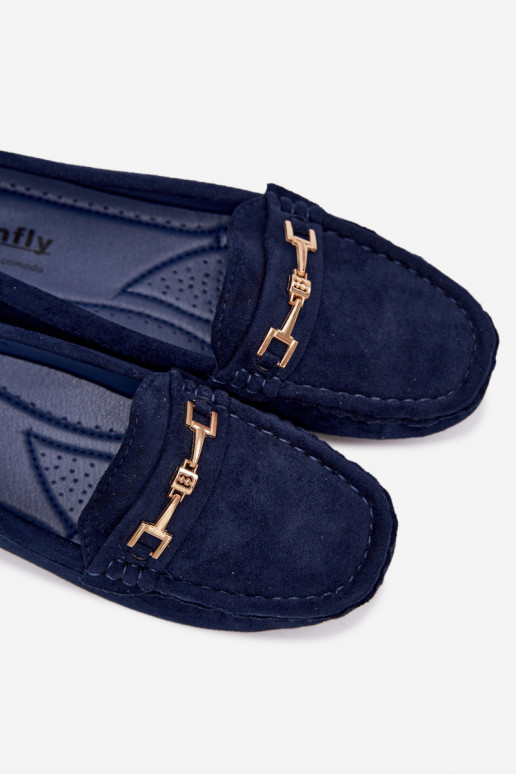Mocassini classici in suede color blu scuro Corinell