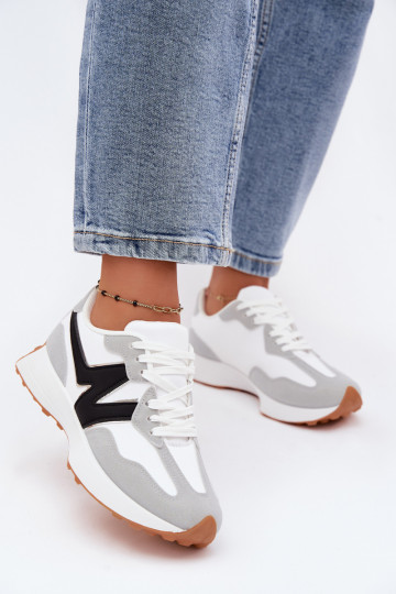 Sneakers bianche-grigie da donna Britma