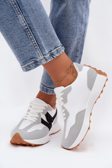Sneakers bianche-grigie da donna Britma 2