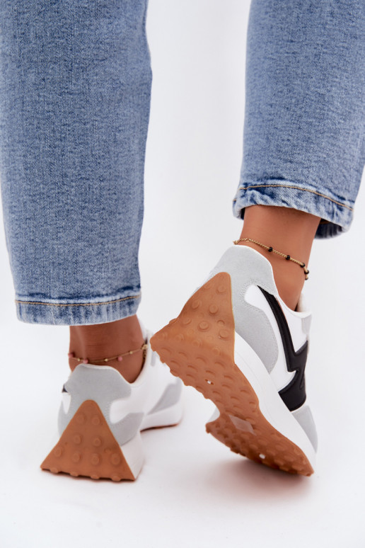 Sneakers bianche-grigie da donna Britma