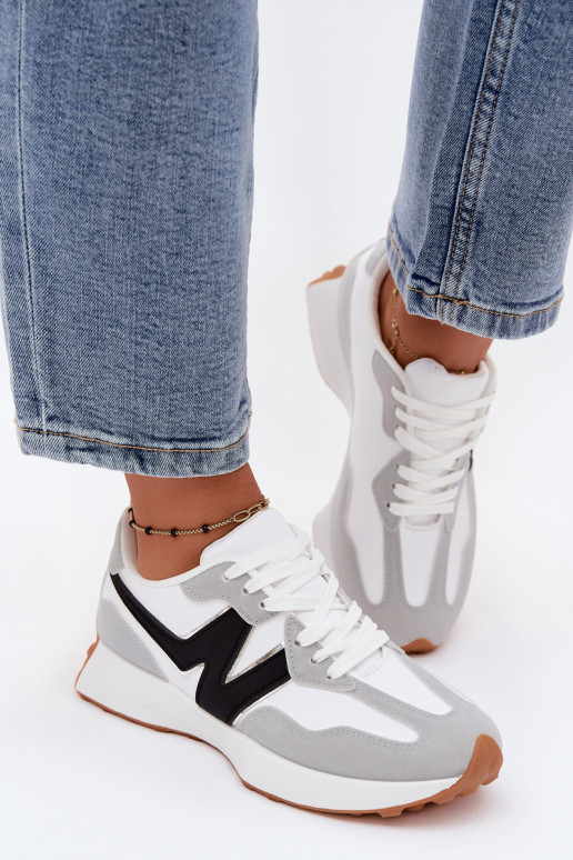 Sneakers bianche-grigie da donna Britma