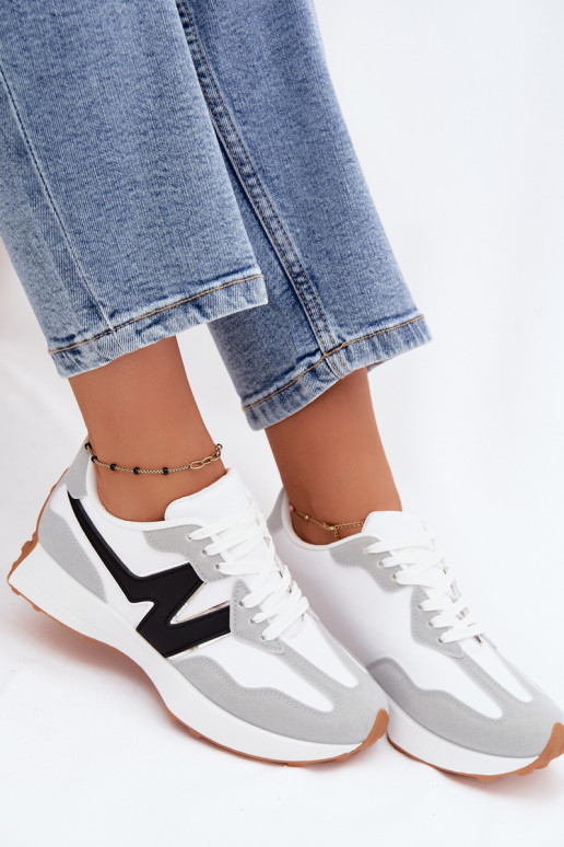 Sneakers bianche-grigie da donna Britma